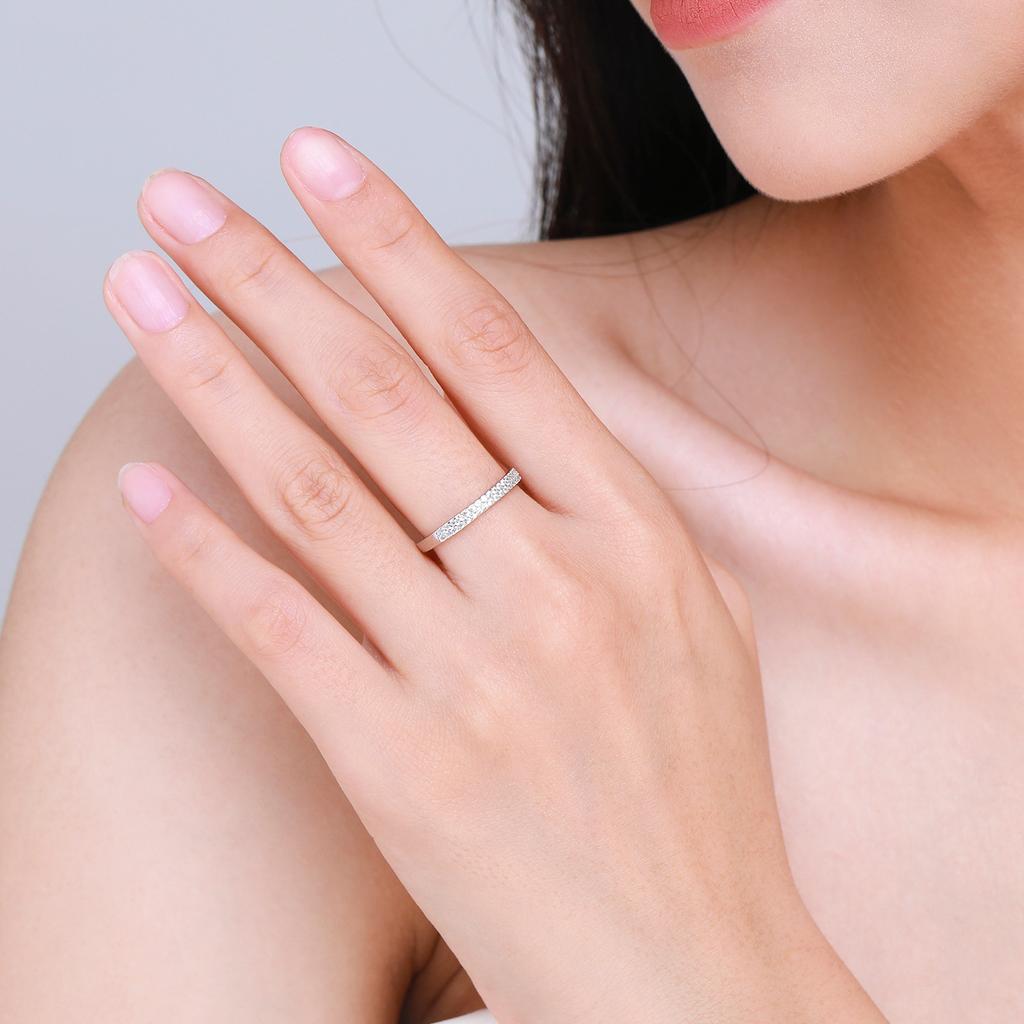 Modian Classic Design Sparkling Cubic Zirconia Ring Real 925 Silver Female Wedding Band Finger Rings For Women Jewelry