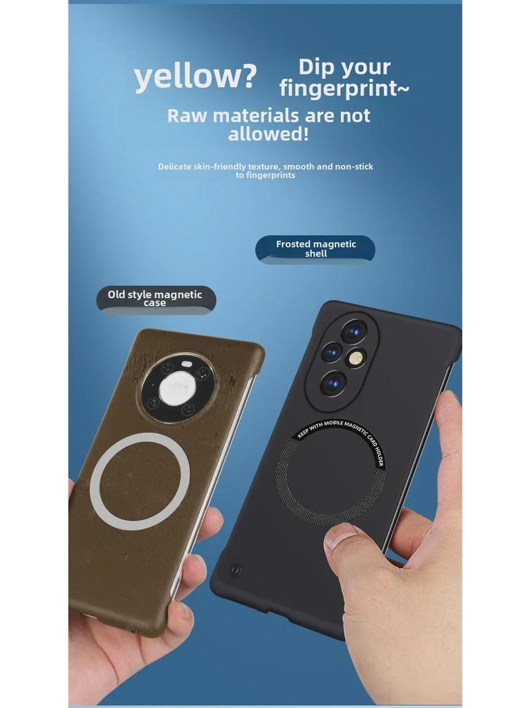 Honor 200/200 Pro Rahmenlose Magnetische Autohalterung Hülle: Ultradünn, Halbabdeckung, Sturzsicher, Hartschale