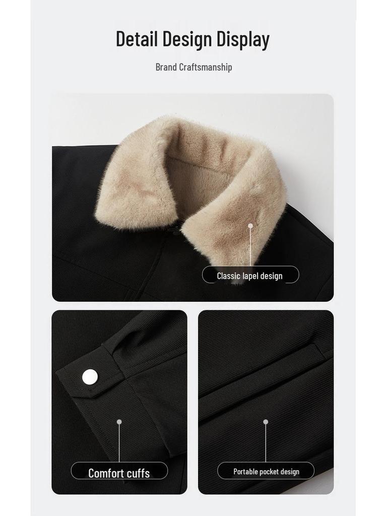 Men's Casual Hong Kong Style Fur Collar Jacket