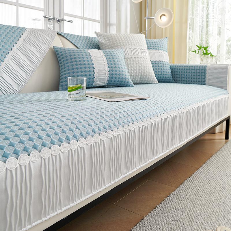 Summer Cool Doudou Ice Silk Sofa Mat Mat Mat Non-slip Sofa Cover 2025 New Premium Cold Sofa Cover