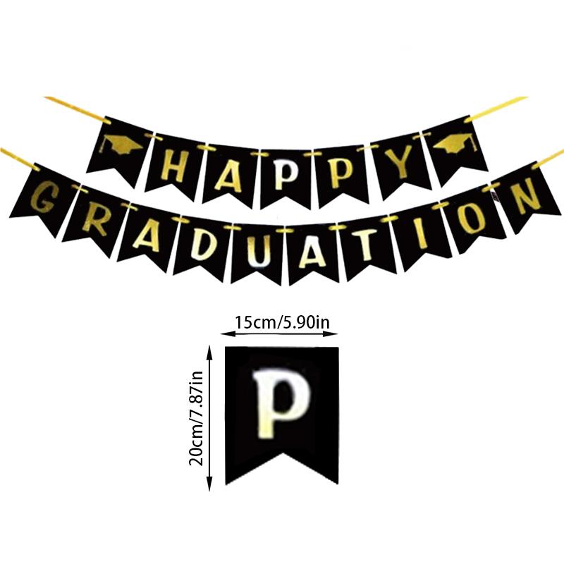 Graduation Decorations Class of 2025 Congrats Grad Balloon Paper Banner Cake Topper Gift Box Graduation Season Theme Party Decor