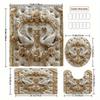 Enchanting Underwater Coral Reef Bathroom Set - Waterproof Shower Curtain, Toilet Lid Cover, Bath Mat, and Contour Mat