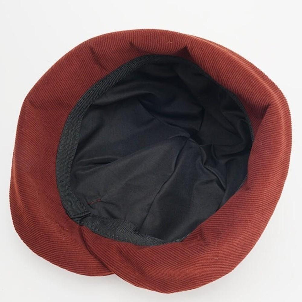 Small Brim Corduroy Bucket Hat Bowknot Basin Cap Vintage Fisherman Cap Lady Accessory