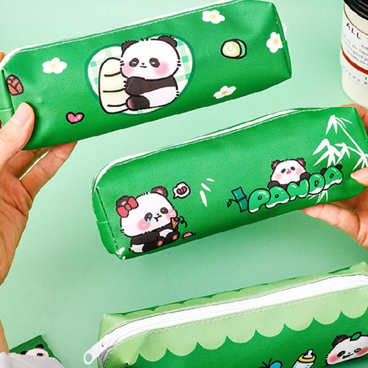 Large Capacity Pencil Case Cartoon Panda Pen Pouches Light Weight Pen Pouches Zippered Pen Case Travel Makeup Bag