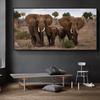 Black and White Posters and Prints with Animals, Canvas Painting, Family Painting with African Wild Elephant On the Wall, Home Decor, No Frame