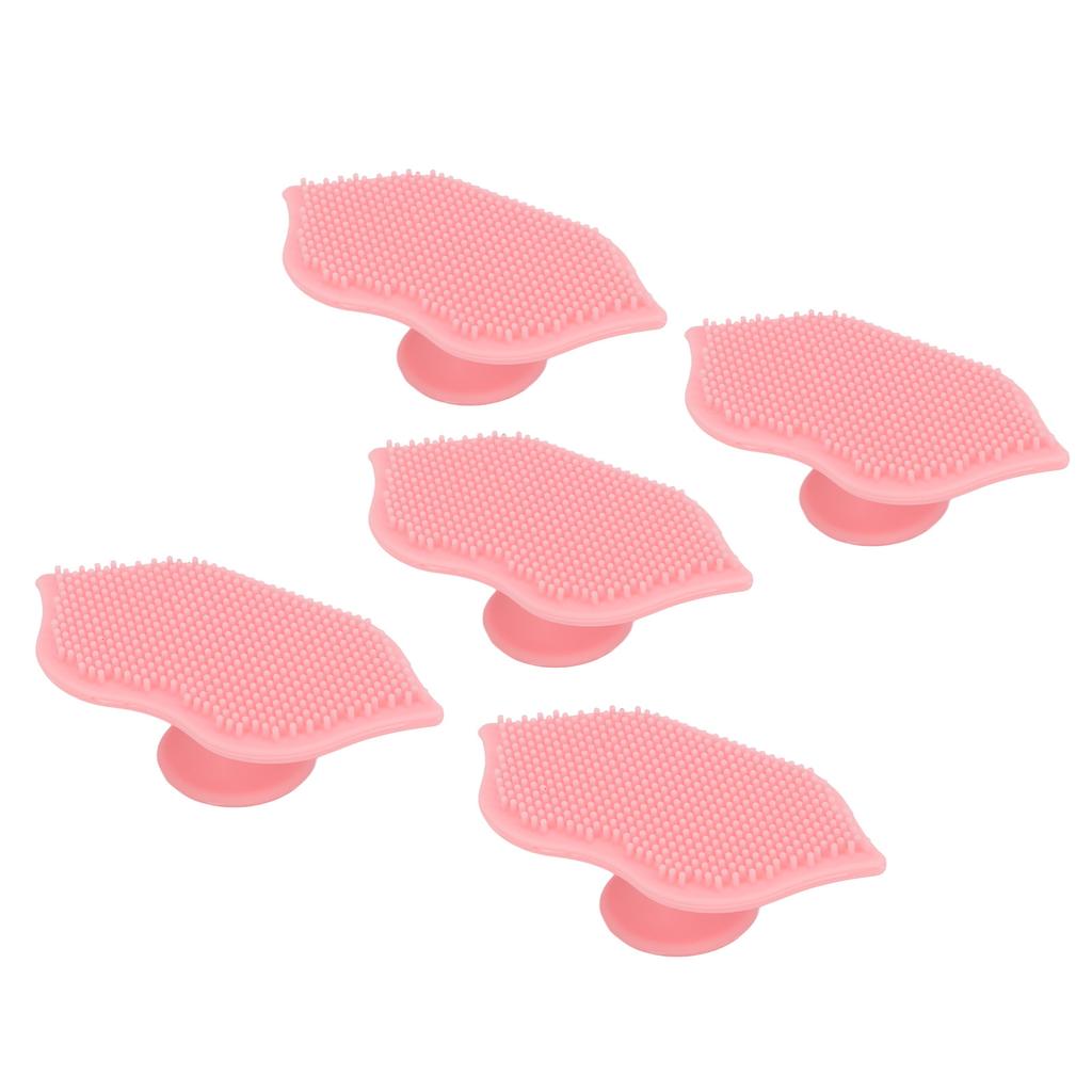 5 PCS Silicone Exfoliating Lip Brushes with Sucking Cup Bendable Soft Lip Scrubbers Deep Cleaning Exfoliating Brush Tool
