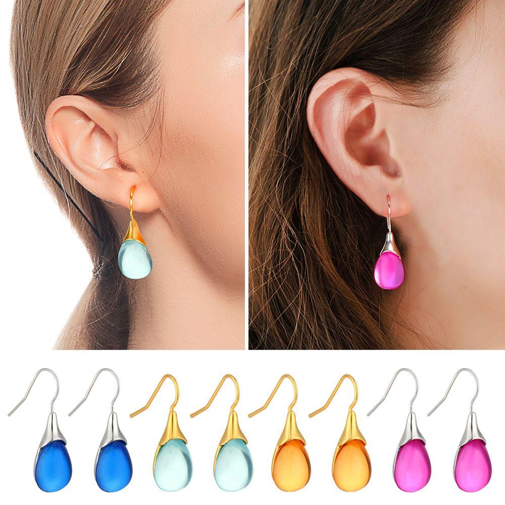Engagement For Women Wedding Exquisite Jewelry Accessories Hook Dangle Earrings Natural Blue Stone Earrings