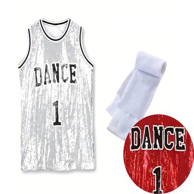 Mädchen Paillettenjacke Sportanzug Hip Hop Tanz Street Dance Performance Outfit