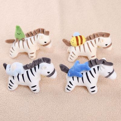 Ziehen Sie an der kleinen Zebra-Anhängerpuppe Schlüsselanhängerpuppe Geburtstagsgeschenk Mädchen Tasche Anhänger Zubehör