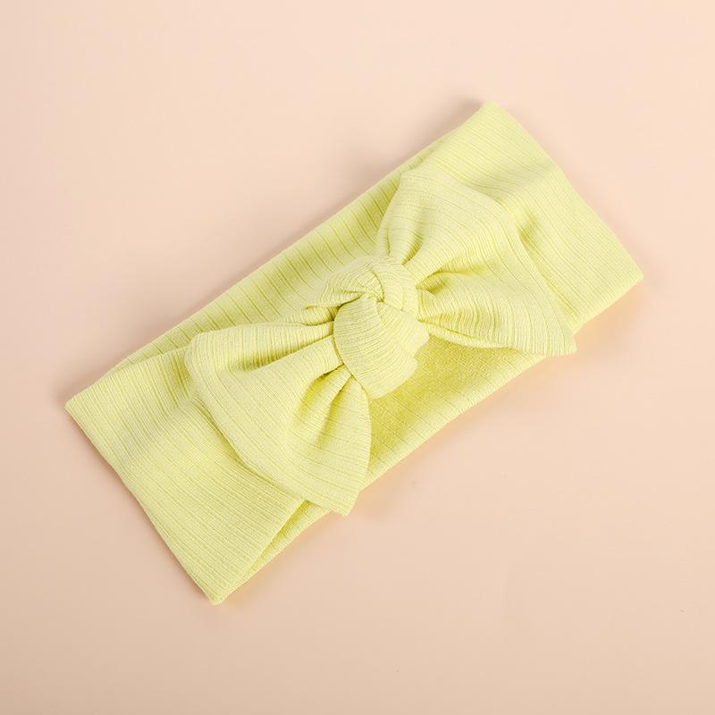 2022 Organic Cotton Baby Bow Knot Knitted Ribbed Infant Newborn Headbands for Babies 18 Colors Baby Accessories