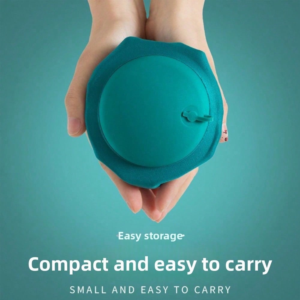 Press-inflatable U-shaped Pillow, Neck Support Pillow, Travel Essential, Neck Foldable, Portable Flocked-blow Travel Pillow, U-shaped Pillow