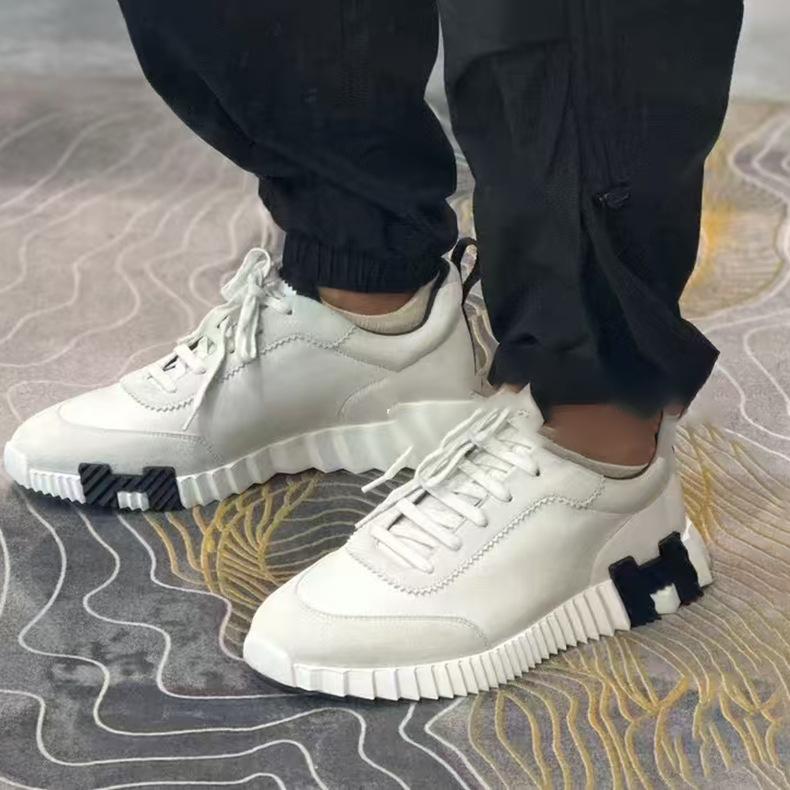 H Home Herren Leder Freizeitsneakers Schwarze Kleine Weiße Schuhe Paar Atmungsaktives Netz Herrenschuhe