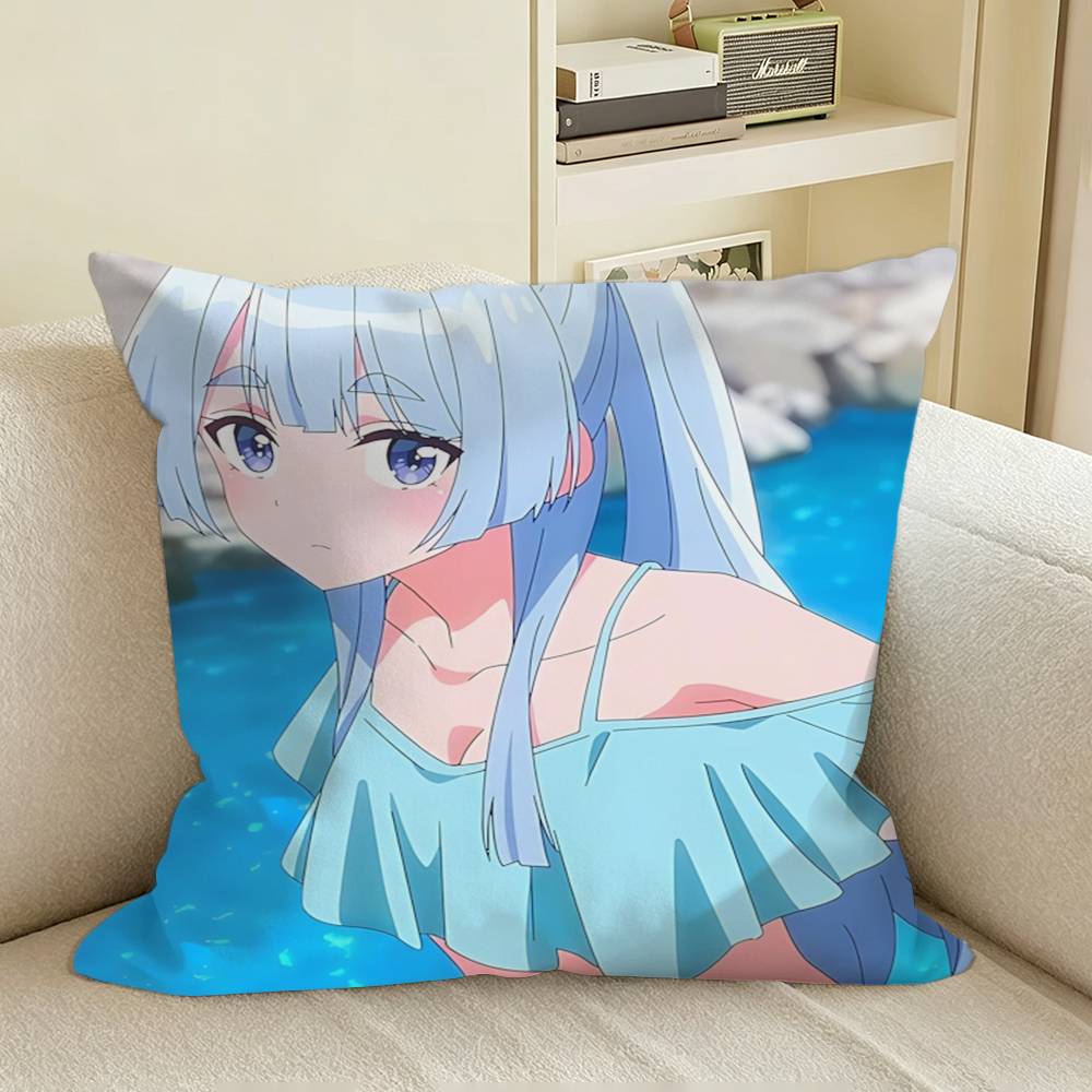 Shiunji Family Anime Seiha Shiunji Square Sofa Pillow Cover Solid Color Living Room Home Decor Cushion Case