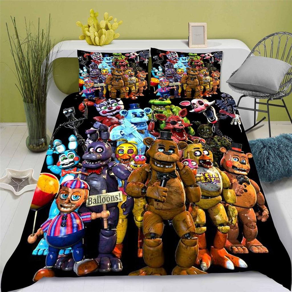 Five Nights Duvet Case Game FNAF 3D Printed Duvet Case Pillowcase Bedding Set Twin Full Queen King Size for Bedroom Decor