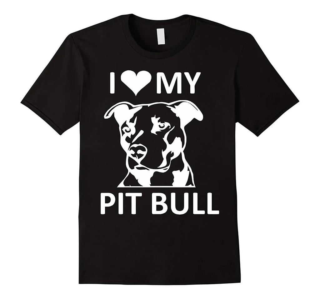 I Heart My Pitbull Tshirt I Love My Pitbull Teepit Bull Mens Shirts Short Sleeve Trend Clothing Print T Shirt Men Top Tee