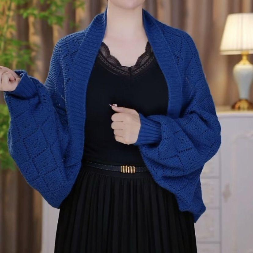 2025 Spring Elegant Knitted Cheongsam Shawl Cardigan - Young, Simple Style
