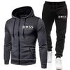 Herren Einfarbige Fleece Kapuzen Trainingsanzug Set Langarm Reißverschluss Oberteil Hose Sport Freizeit Outfit