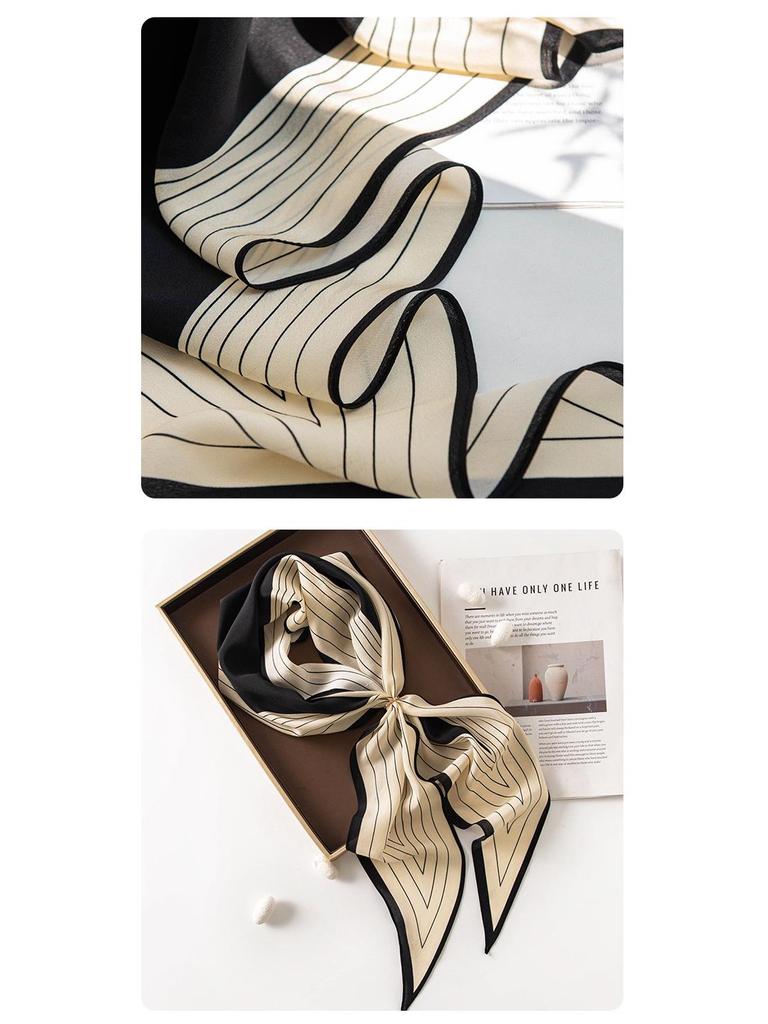 Autumn Double Crepe Silk Scarf: Versatile Casual Neck Warmer & Sun Protection Shawl for Women