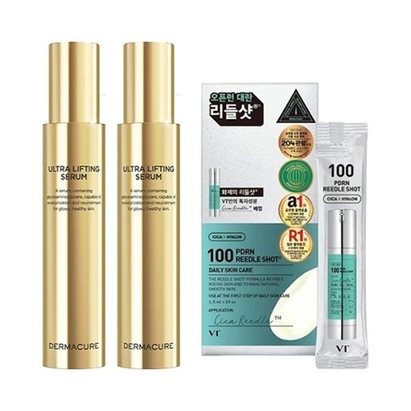 DERMACURE Ultra Lifting Serum 80ml x2 + VTCOSMETICS Riddleshot 100 Ampoule Pouch 10ea_23844655_587807