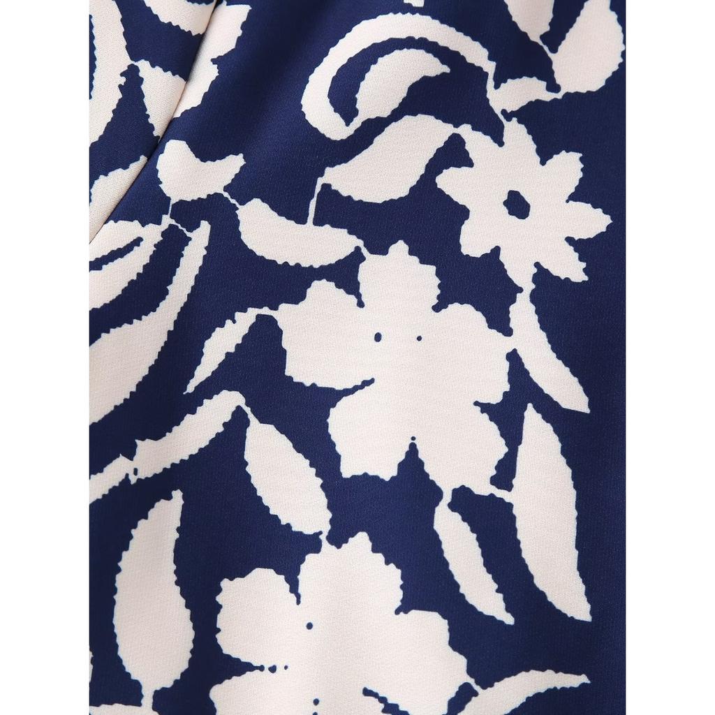 GMXIA Damen Vintage Casual Blumendruck Herbst Winter Langarm O-Ausschnitt Jacken & Mäntel