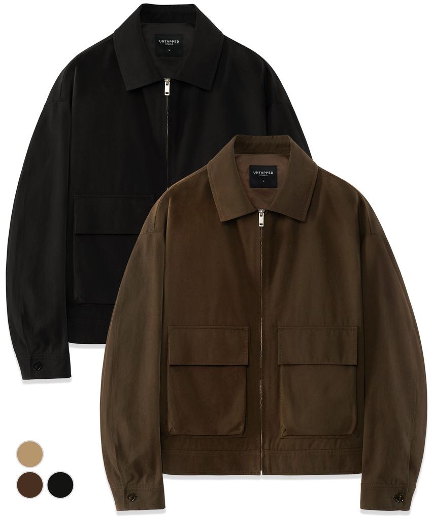 Untapped Studio Twill Cotton Utility Blouson Denim Jacket 3 Colors