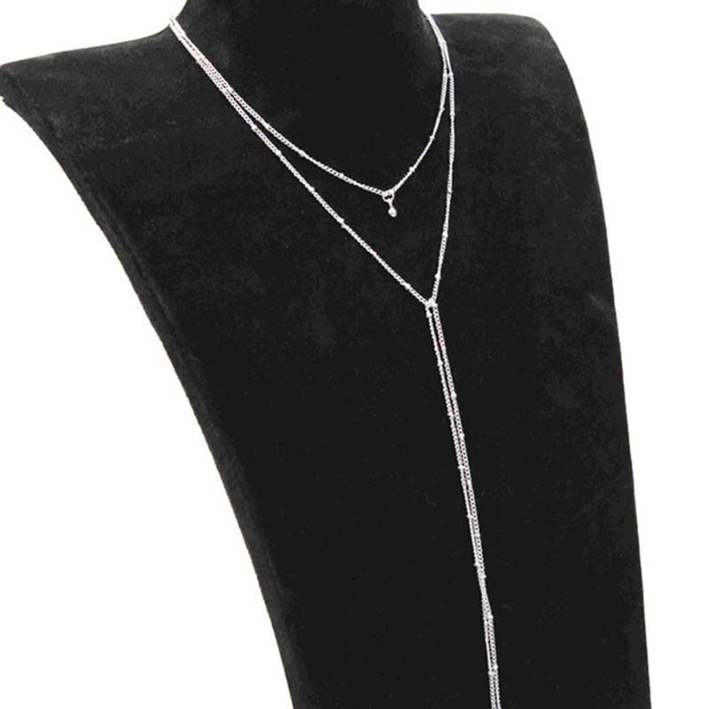 Popular Alloy Fashion Women, Multi-layer Bell Pendant, Copper Bead Chain, Fringed Necklace.