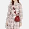 Coach Dempsey 15 Solid Color Drawstring Closure Pebbled Leather Bucket Bag Shoulder Crossbody Bag Mini Women's Red