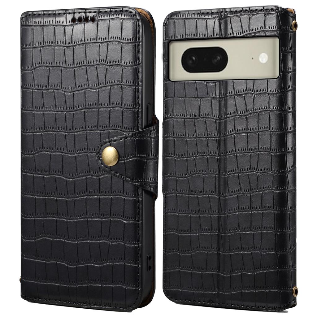 Etui skórzane na Google Pixel 8 z teksturą krokodyla, pełna ochrona, portfel, pokrowiec na telefon