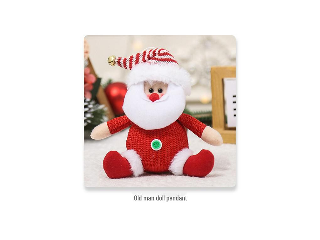 Cartoon Santa and Snowman Christmas Tree Ornaments - Plush Hanging Decorations for Holiday Festivities