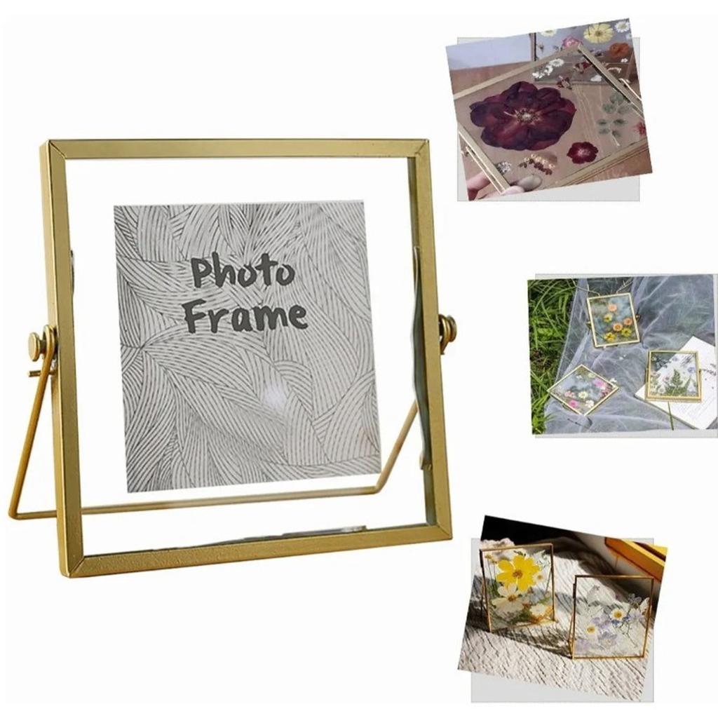 Photo Frame Nordic Style Geometric Metal Wrapping Edges Iron Art Desk Picture Frame for Living Room