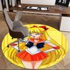1pc Sailor Moon Anime Cartoon Design Round Carpet  Office Chair Mat, NonSlip Rug for Home Decor, Living Room, Bedroom