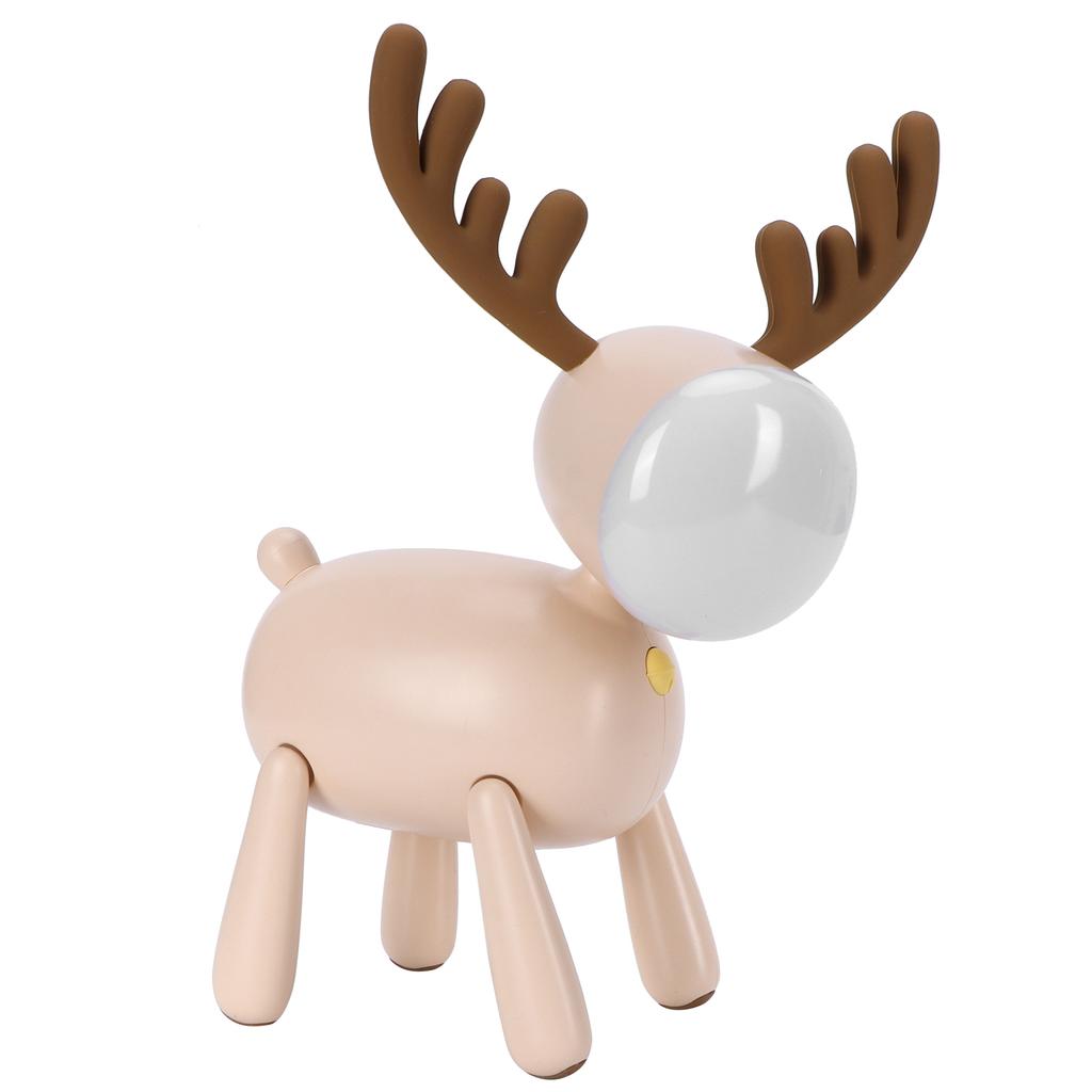 LED Night Light Cartoon Deer Shaped Table Lamp 1200mAh USB Charging Bedroom Decoration(White )