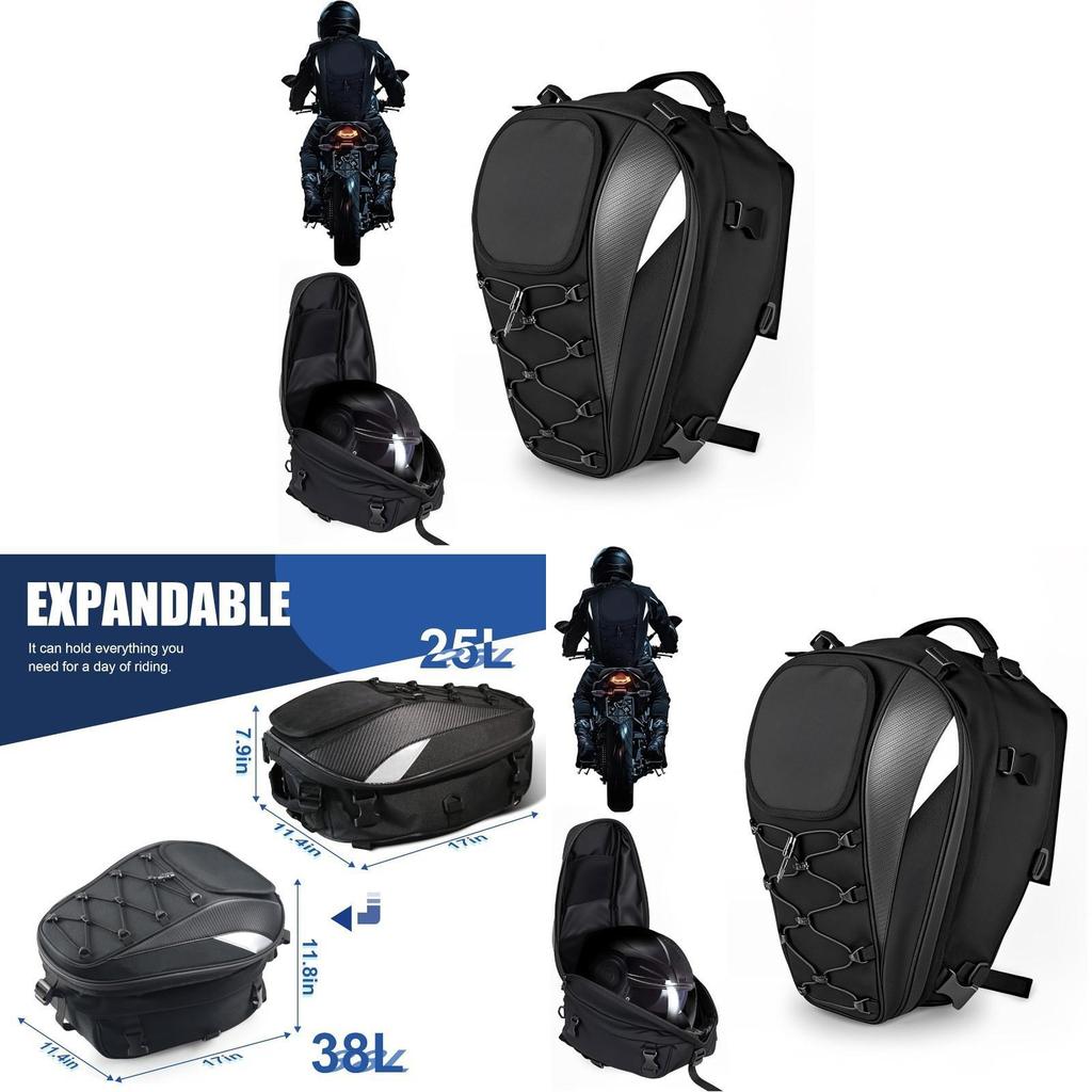Oxford Cloth Motorcycle Rear Seat Bag With Large Capacity For Outdoor Travel And Riding Gear