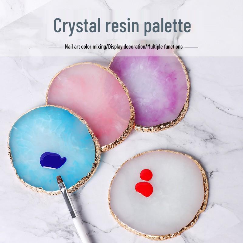 

Gold Edge Resin Agate Nail Art Palette