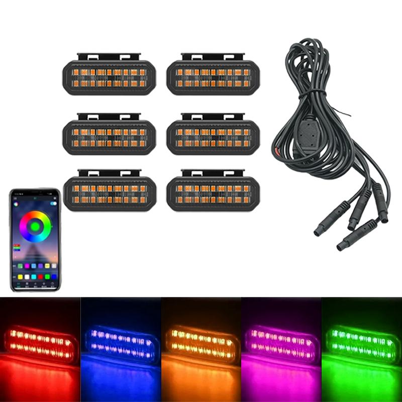 18LED Front Grille Light FOR FOTON TUNLAND V9 Car Daytime Running Light Wheel Eyebrow Lamp For Pickup Offroad 12V Led Light