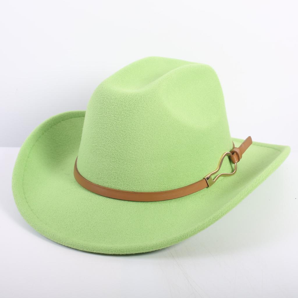Popular European and American Fashion OL Style One-word Cowboy Hat Men's and Women's High-end Top Hat Jazz Hat Felt Hat
