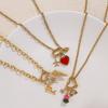 Vacation Wind Ocean Theme DIY Pendant Necklace Stainless Steel Gold Plated Fashion Versatile Jewelry Women