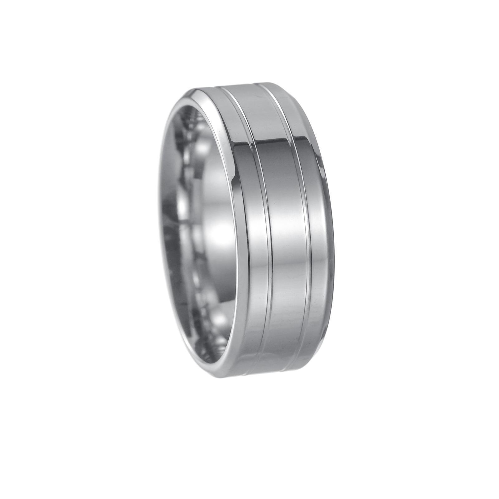 

2024 Мужское обручальное кольцо из титановой стали черного цвета диаметром 8 мм — простой и элегантный дизайн Size 10 серебряный