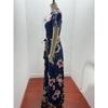 Blumenprint Elegantes Übergrößenkleid Tunika Maxikleid Damen Abendpartykleid Sommerkleid