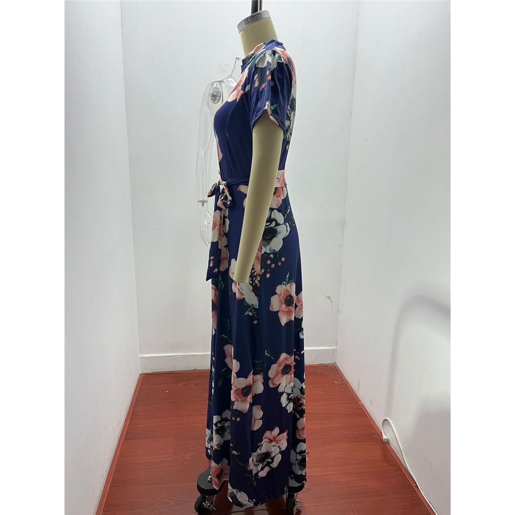 Blumenprint Elegantes Übergrößenkleid Tunika Maxikleid Damen Abendpartykleid Sommerkleid