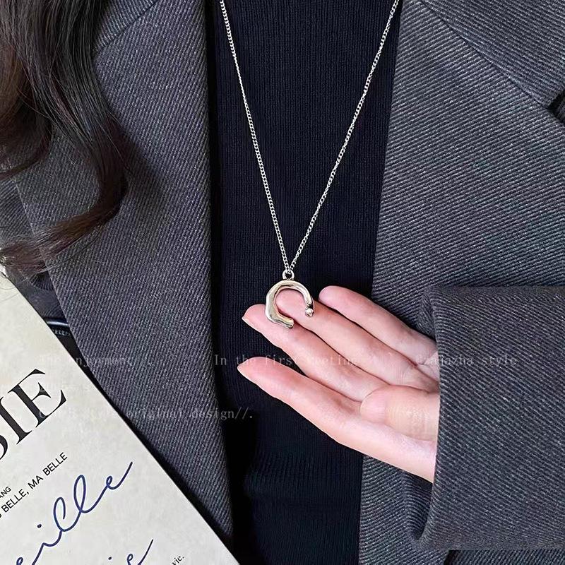 Elegante Damen S925 Sterlingsilber Perlenanhänger Halskette - Leichte Luxus Schlüsselbeinkette