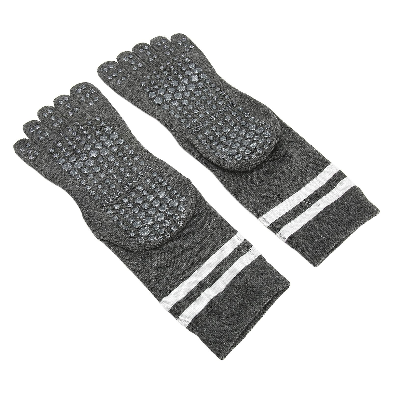 

Носки для йоги с раздельными пальцами, противоскользящие, впитывающие пот, хлопковые, средней длины, женские носки с пальцами для зимы