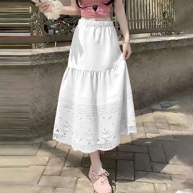 

ZANZEA Женские повседневные свободные длинные юбки с эластичной резинкой на талии M белый