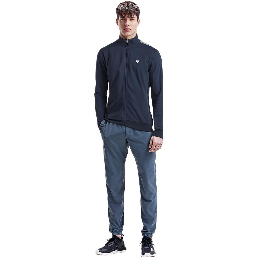 Emporio Armani Solid Color Casual Stand Collar Jacket Men jackets Navy-Blue 3HPM81-PJP7Z-1554
