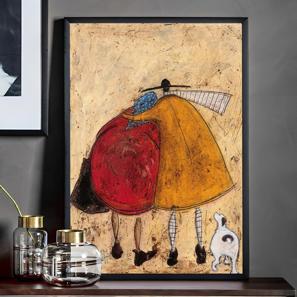 Sam Toft Abstrakt Landschaft Liebe Hunde Haustier Poster Anime Poster Klebend HD Qualität Wand Retro Poster für Zuhause Kawaii Raumdeko