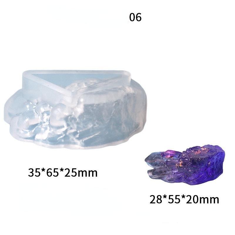 

DIY кристаллическая эпоксидная форма, смола, 8 кристаллических кластеров, каменные ювелирные украшения, эпоксидная смола, матовая декоративная силиконовая форма 6