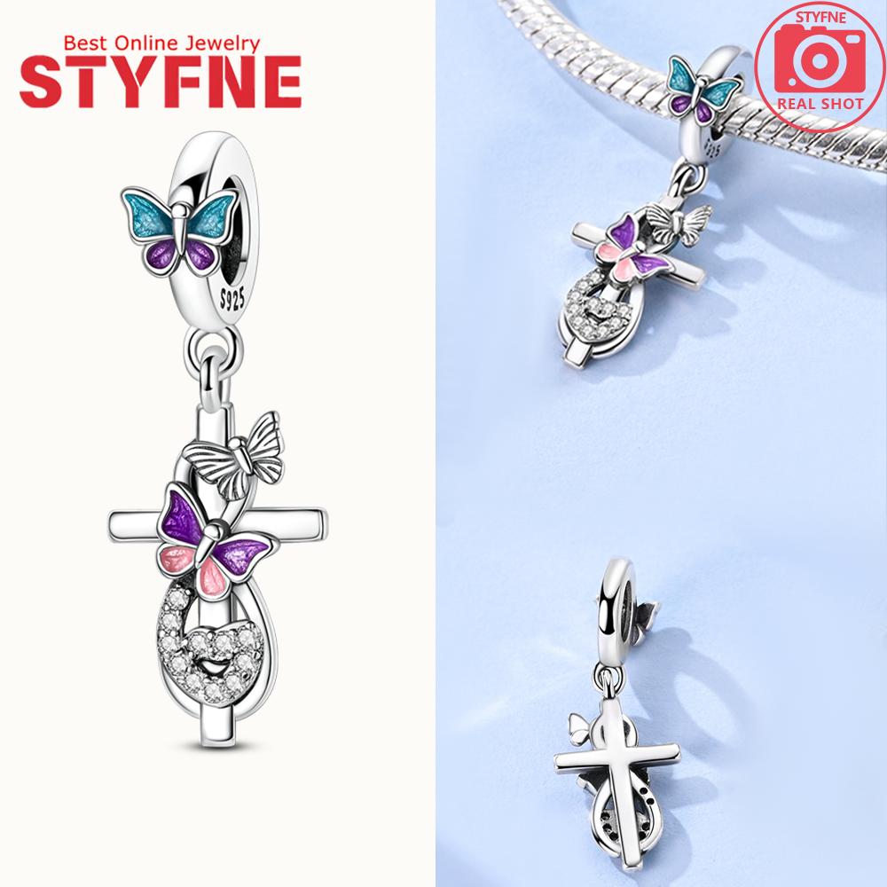 New Silver 925 Blue Dragonfly Butterfly Charms Beads Fit Bracelet for Women DIY Fine Jewelry Accessories Beads Gifts
