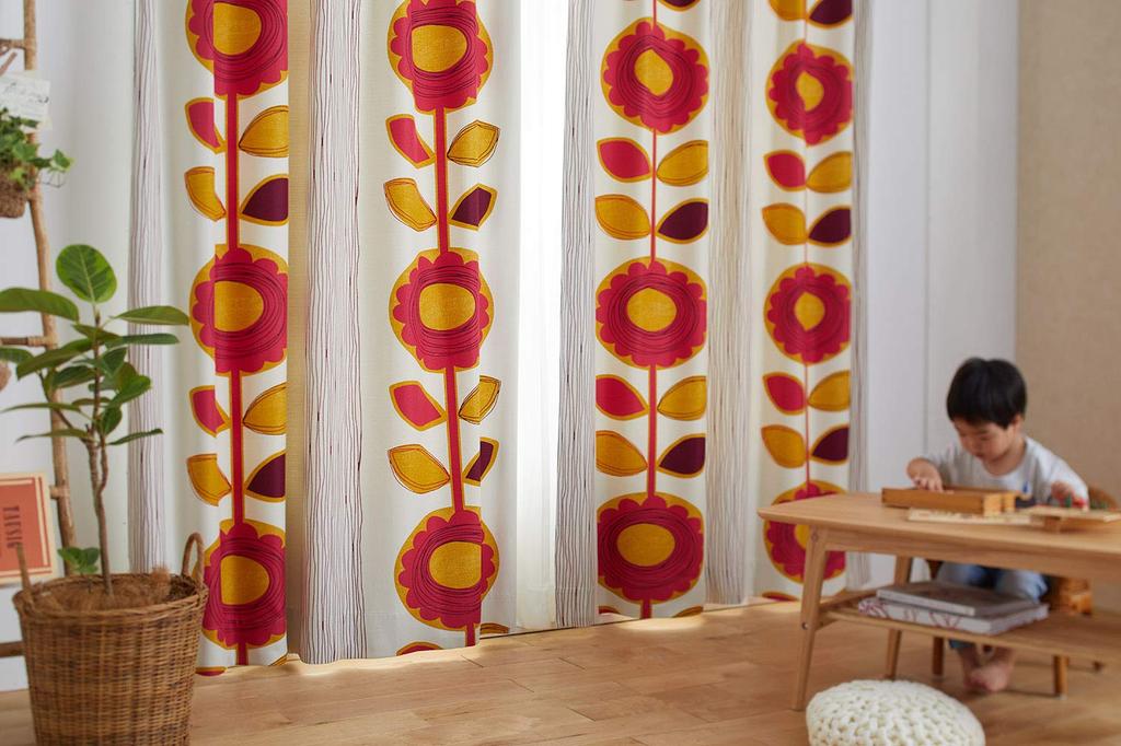 Suminoe Blackout Curtains Sunflower 100X200cm Pink 1 Piece V1211