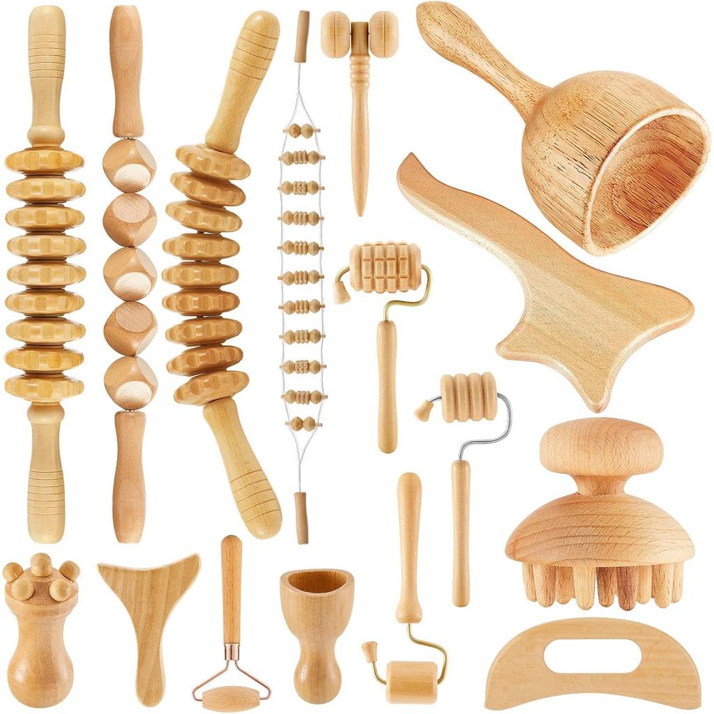 Ensemble d'outils de massage Maderothérapie 16-en-1 pour la sculpture corporelle, le drainage lymphatique, les outils de thérapie Maderoterapia, soulagement des douleurs musculaires, visage pour femmes
