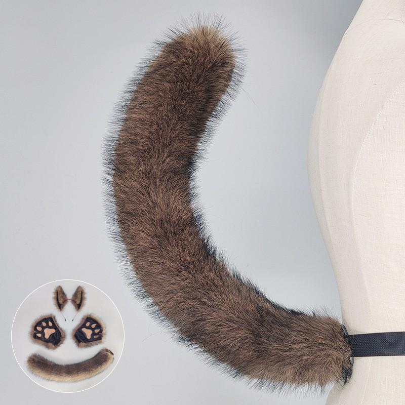 Halloween Wolf Costume Set: Plush Ear Headband Paw Gloves Tail Cosplay Party Dress-Up